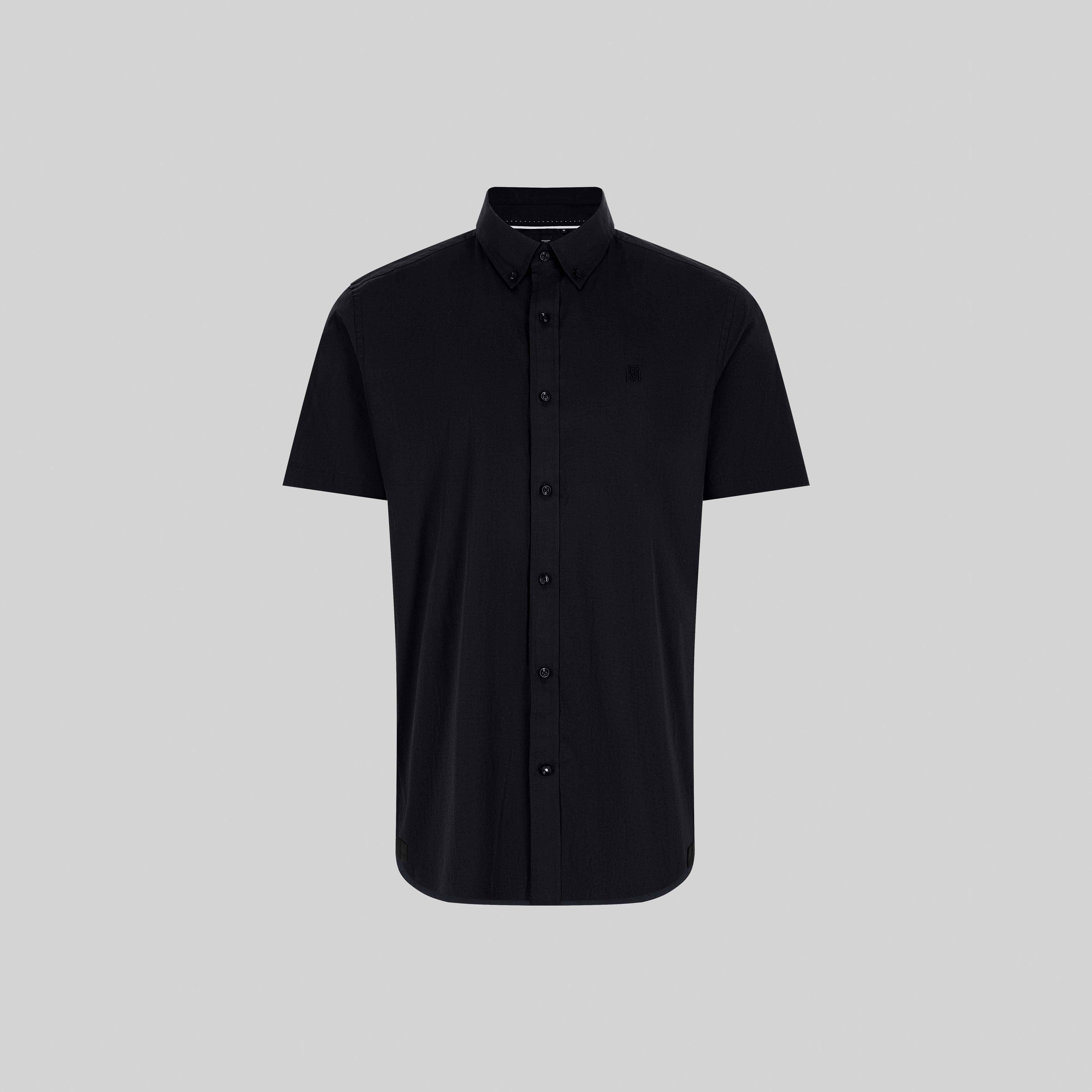 ASTON SHIRT SPORT SHORT SLEEVE BLACK | Monastery Couture