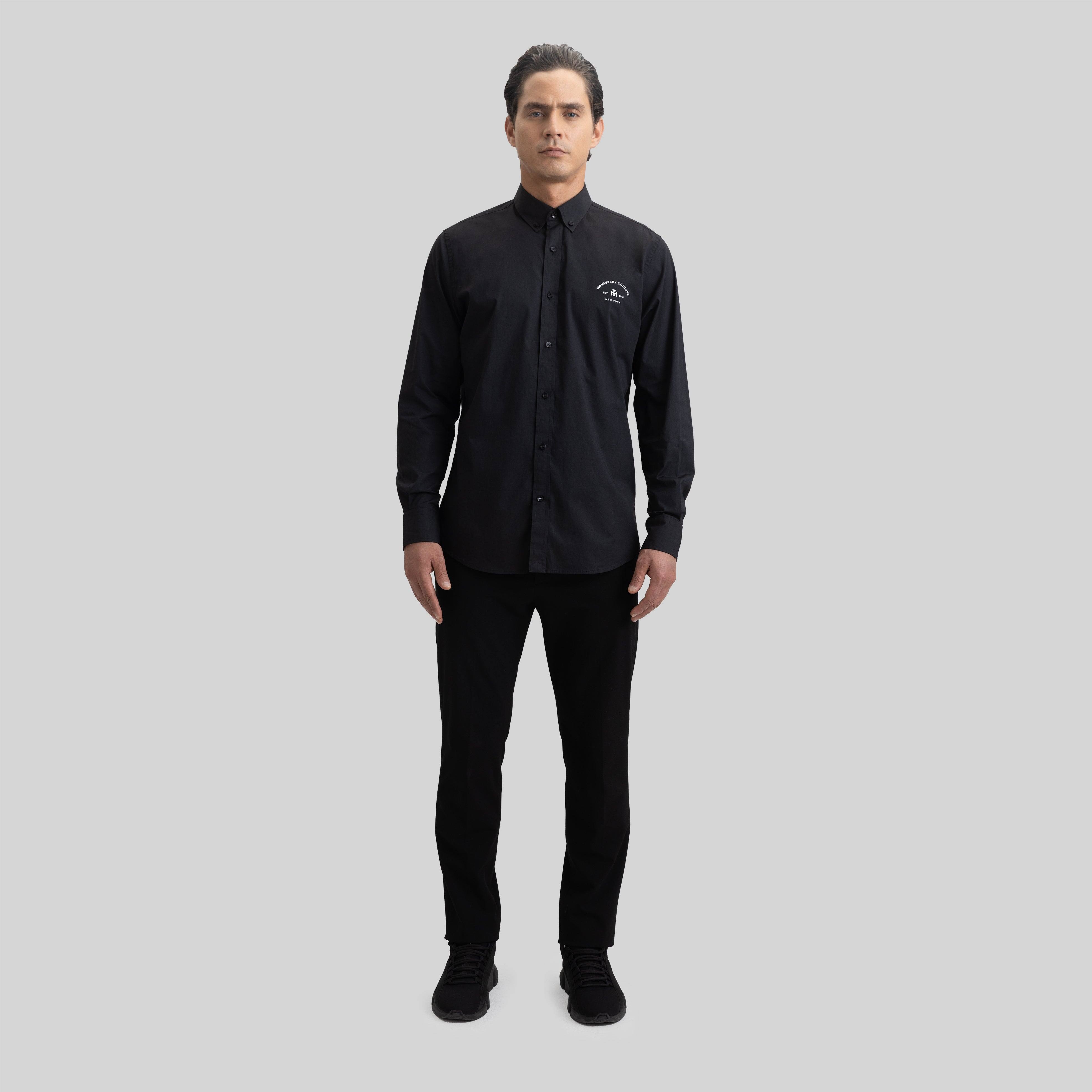 BUGATTI SHIRT LONG SLEEVE BLACK | Monastery Couture