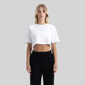 BENZ CROP TOP WHITE | Monastery Couture