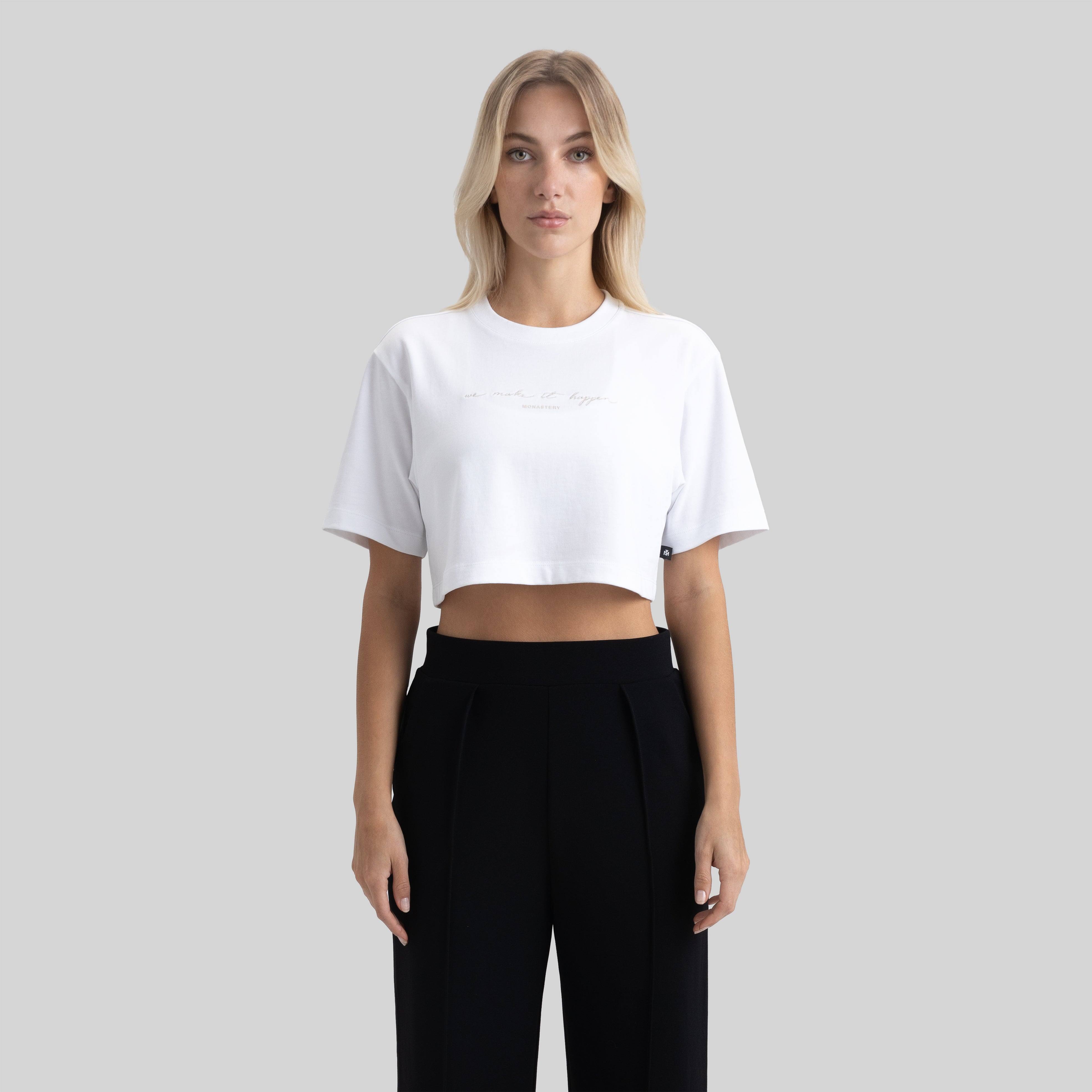 INVICTA CROP TOP WHITE | Monastery Couture