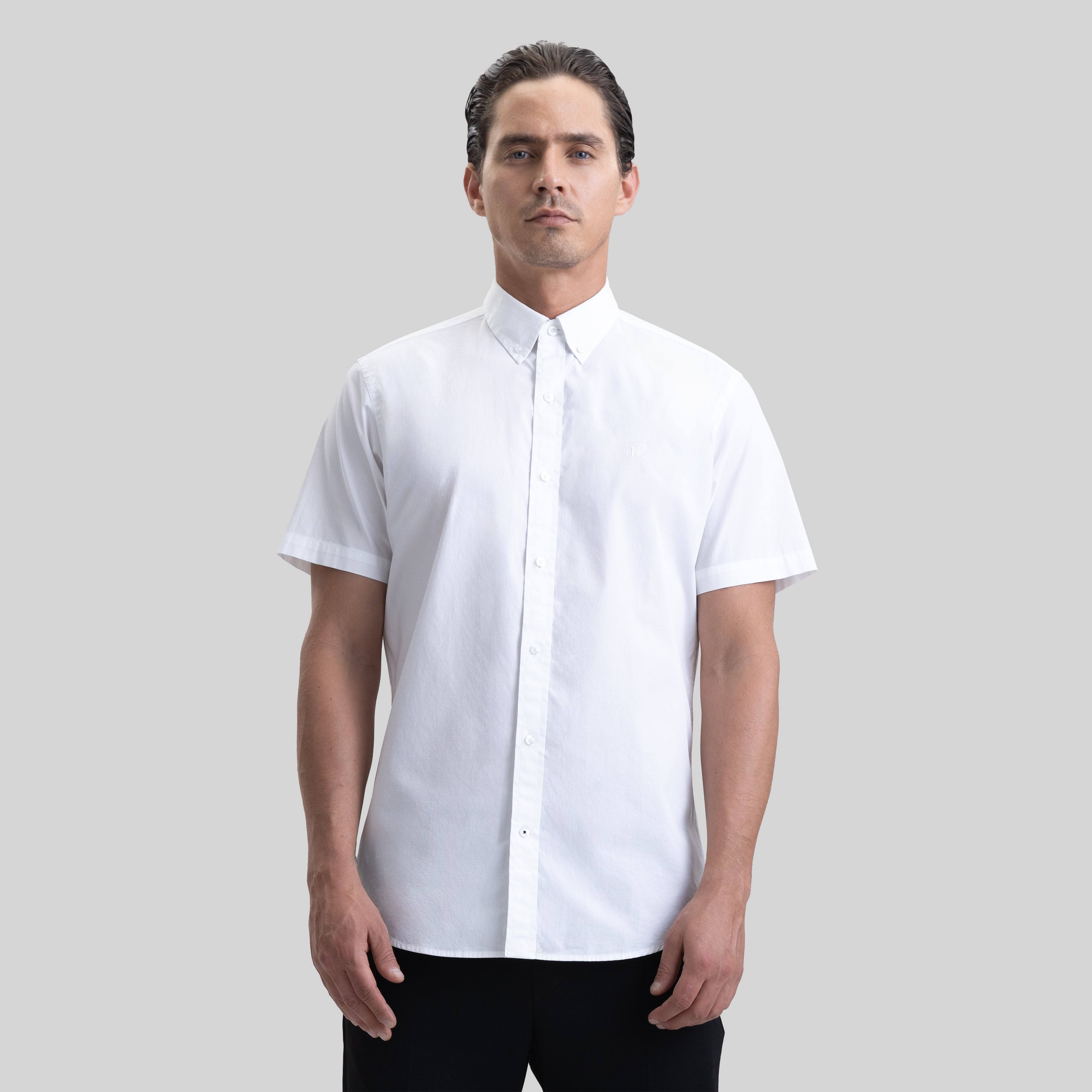 ASTON SHIRT SPORT SHORT SLEEVE WHITE | Monastery Couture