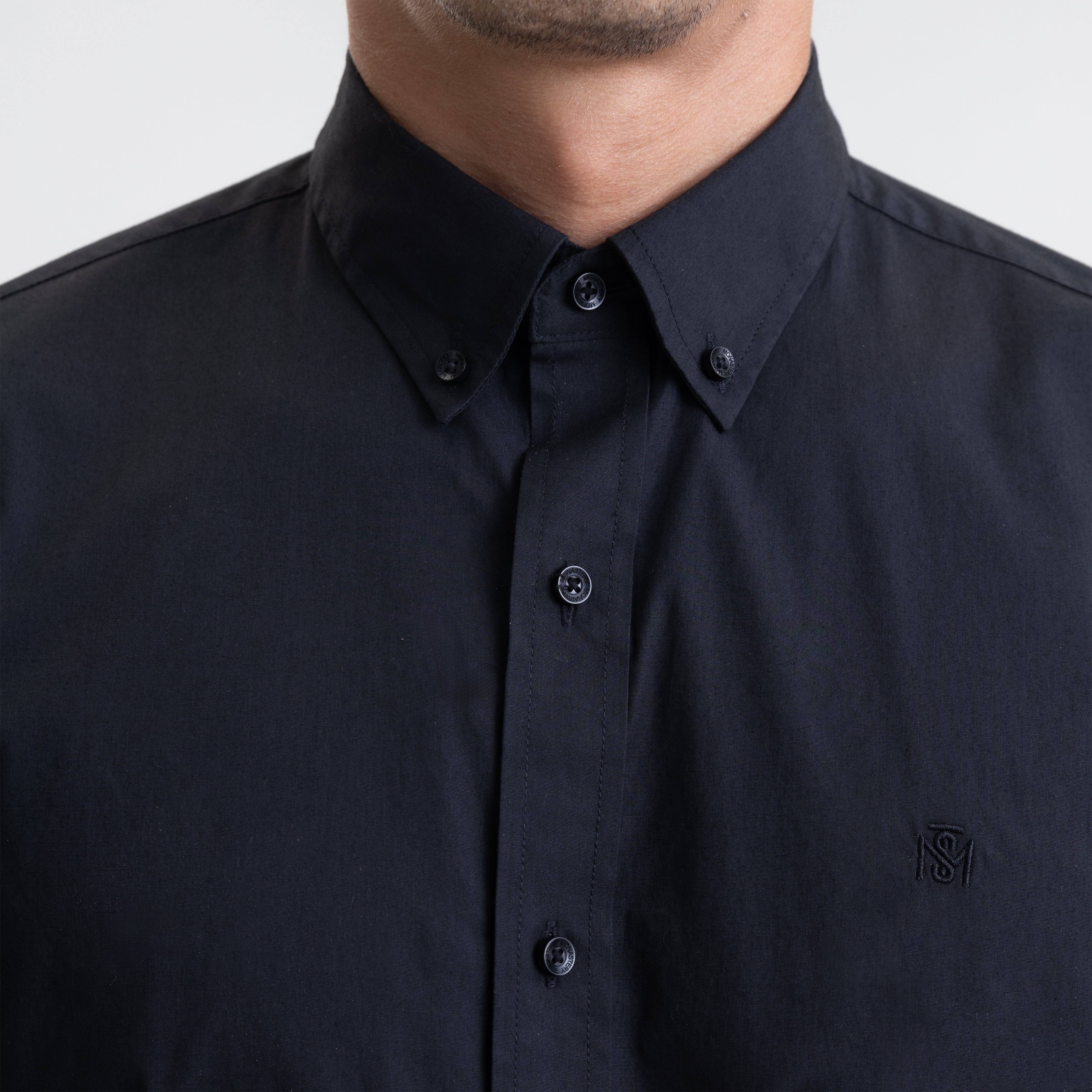 ASTON SHIRT SPORT SHORT SLEEVE BLACK | Monastery Couture