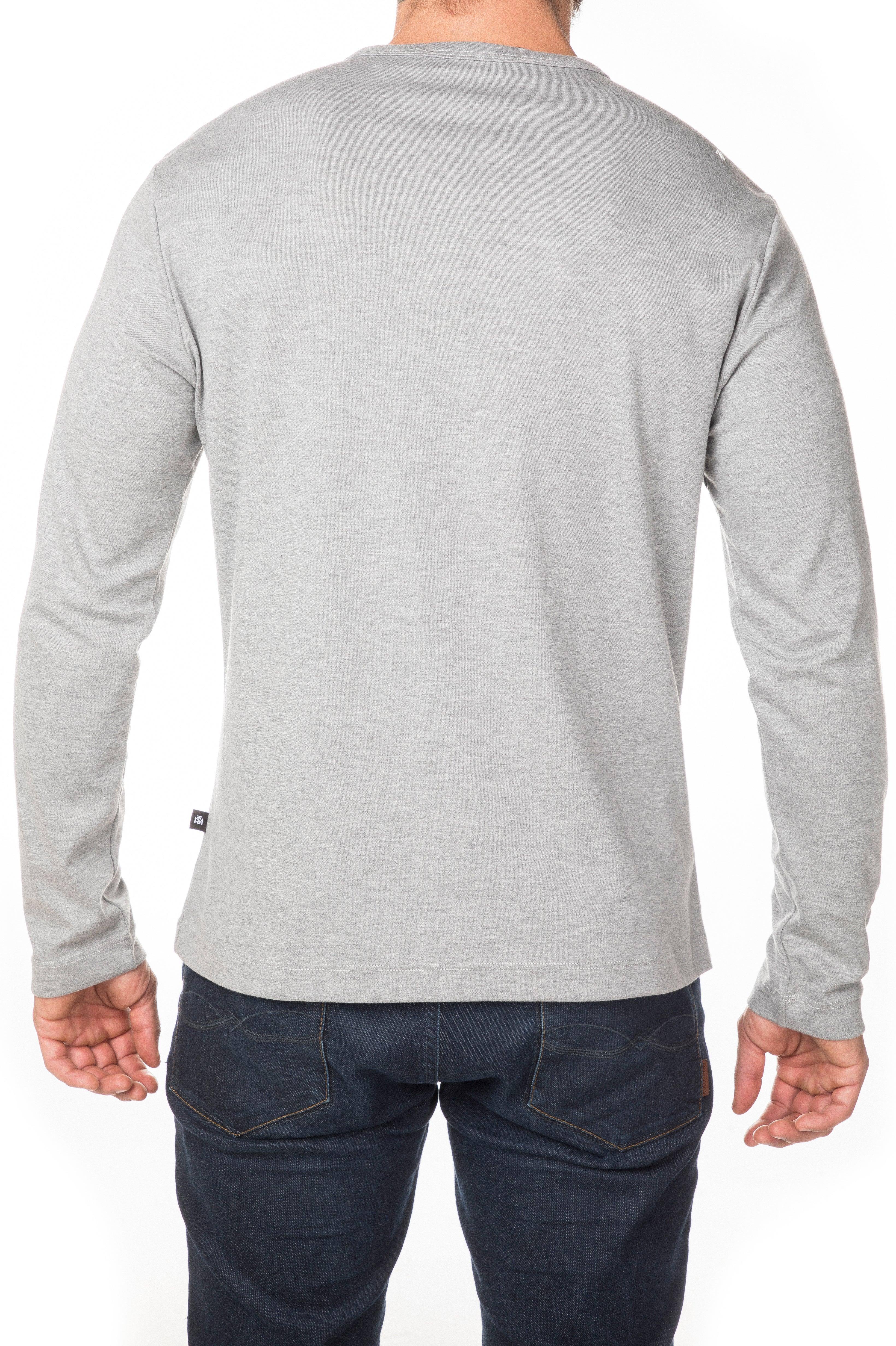 NASSER LONG SLEEVE JASPED GREY | Monastery Couture