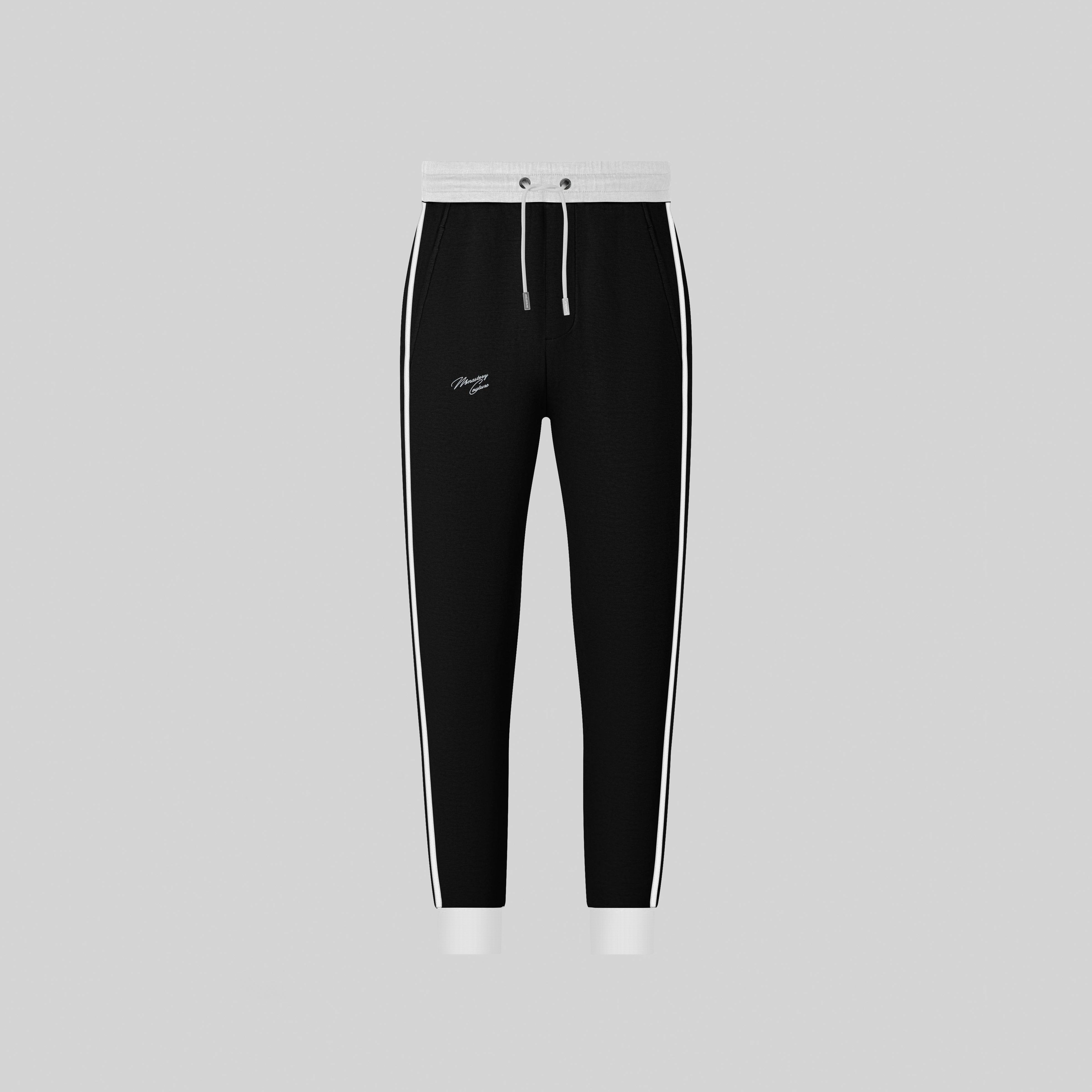 TAIGETO BLACK SPORT TROUSERS | Monastery Couture