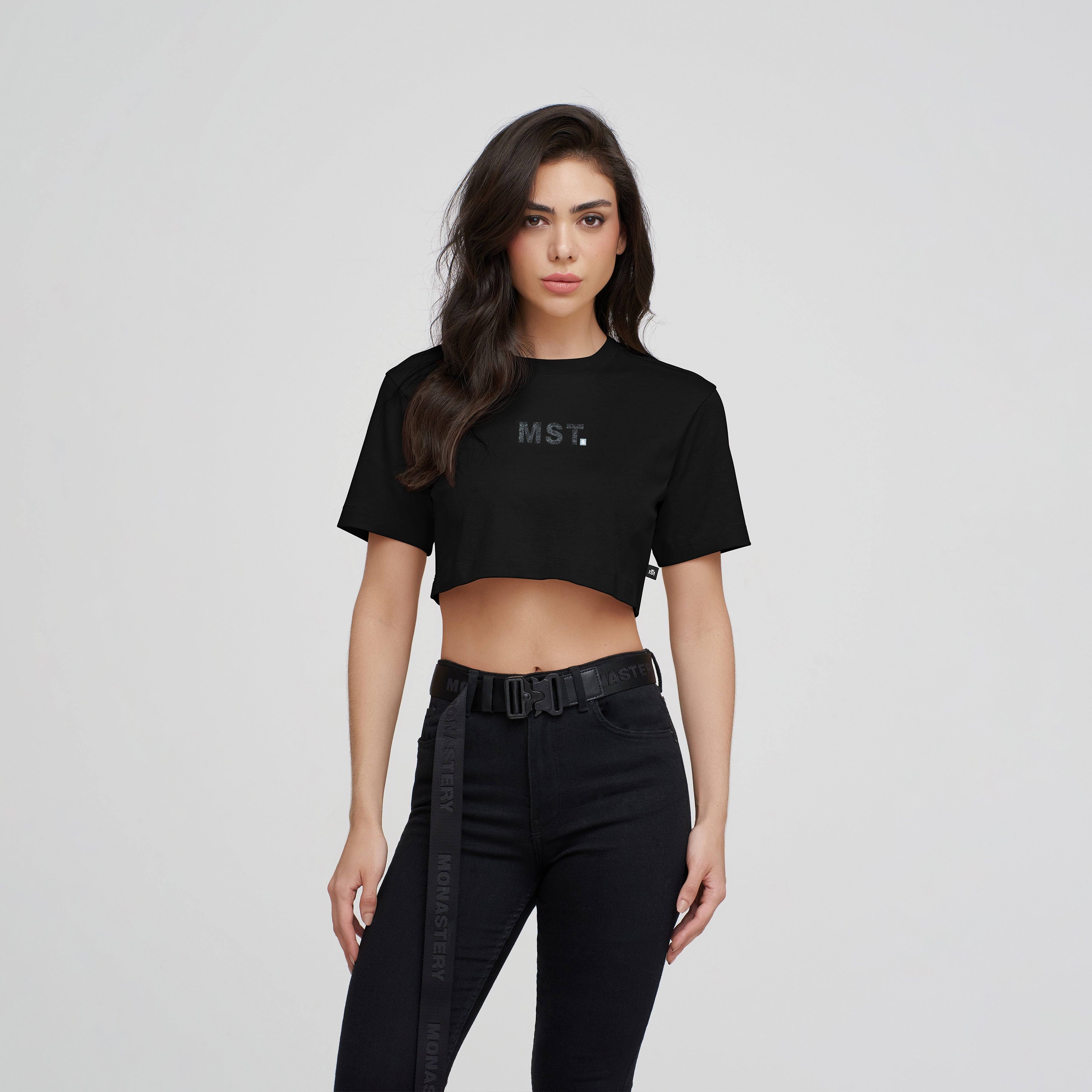 TANE BLACK CROP OVERSIZE | Monastery Couture